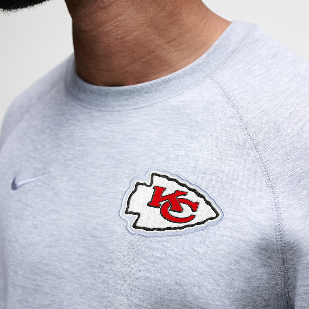 Kansas City Chiefs Tech Fleece Raglan Sweatshirt Heather Gray - Nike