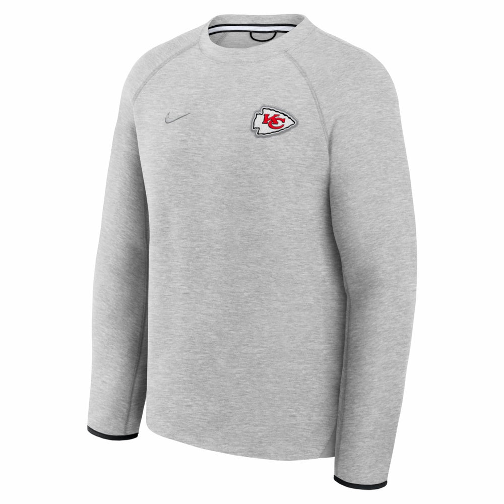 Kansas City Chiefs Tech Fleece Raglan Sweatshirt Heather Gray - Nike