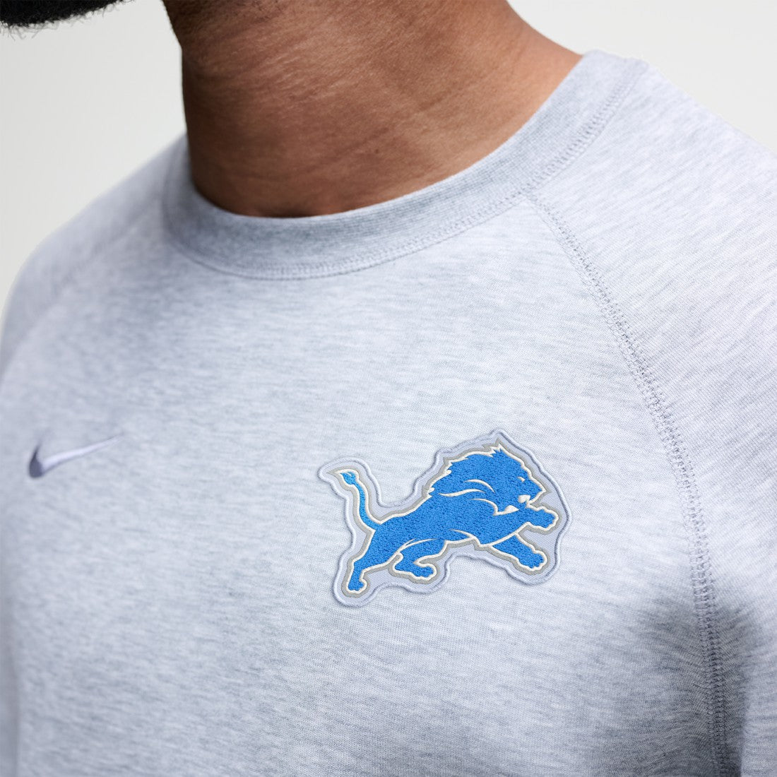 Detroit Lions Tech Fleece Raglan Sweatshirt Heather Gray - Nike