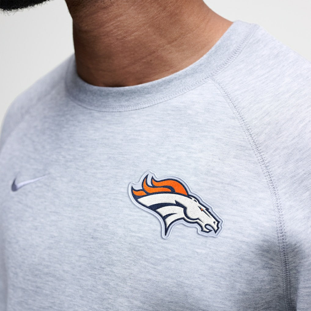Denver Broncos Tech Fleece Raglan Sweatshirt Heather Gray - Nike