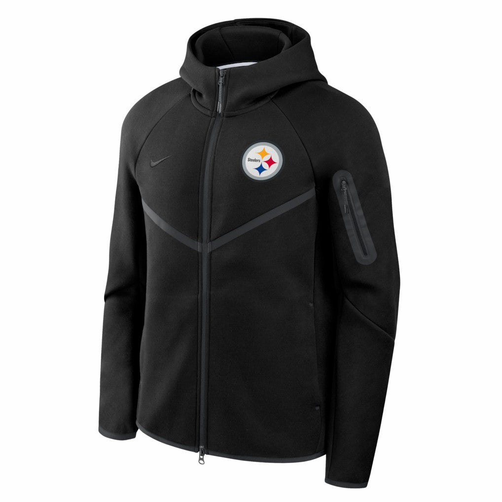 Pittsburgh Steelers Tech Fleece Raglan Full-Zip Windrunner Hoodie Black - Nike