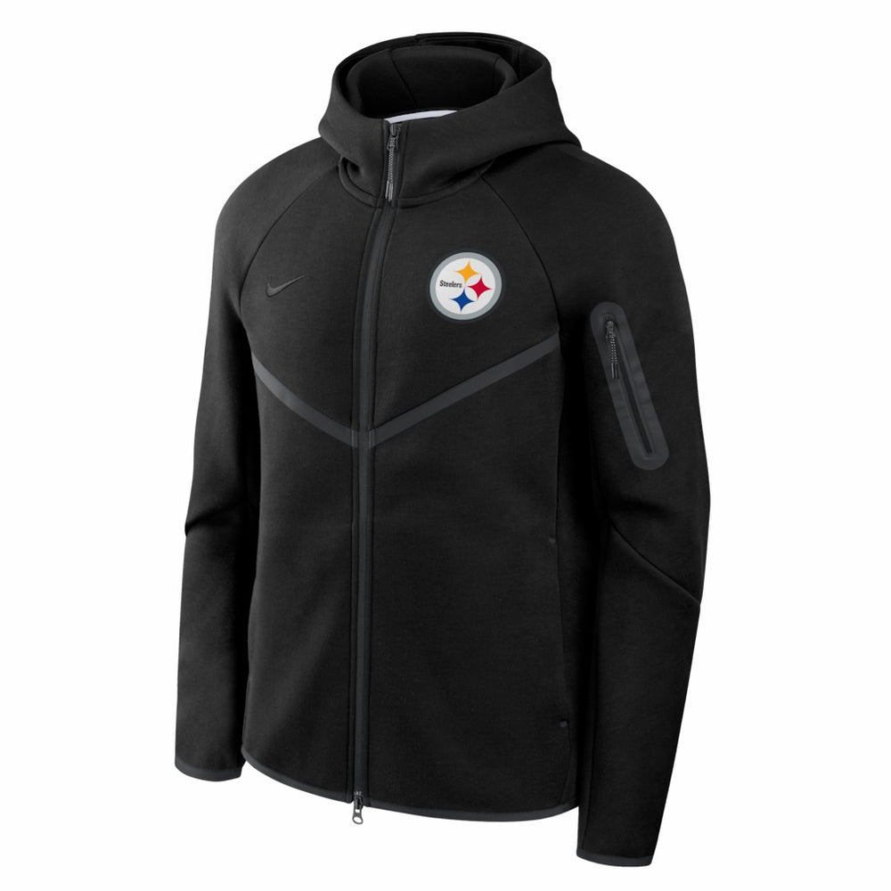 Pittsburgh Steelers Tech Fleece Raglan Full-Zip Windrunner Hoodie Black - Nike