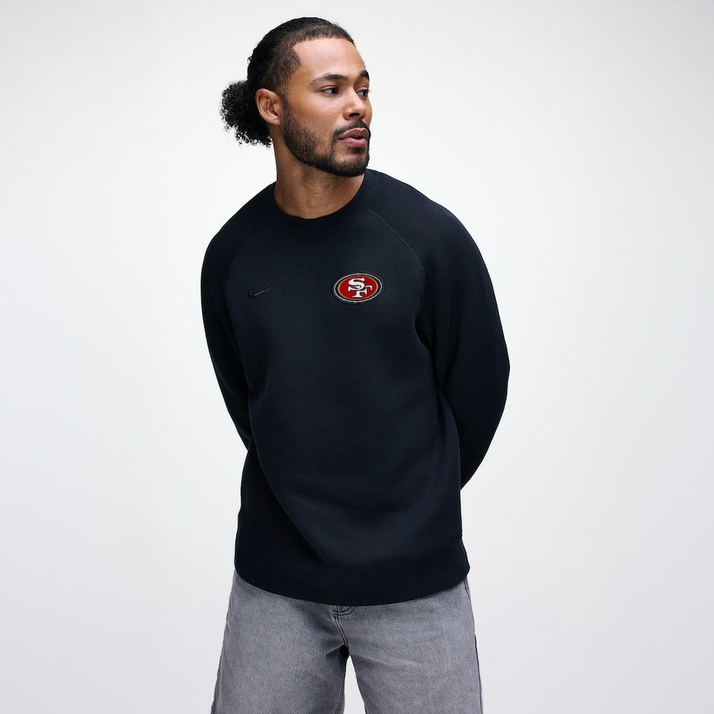 San Francisco 49ers Tech Fleece Raglan Sweatshirt Black - Nike