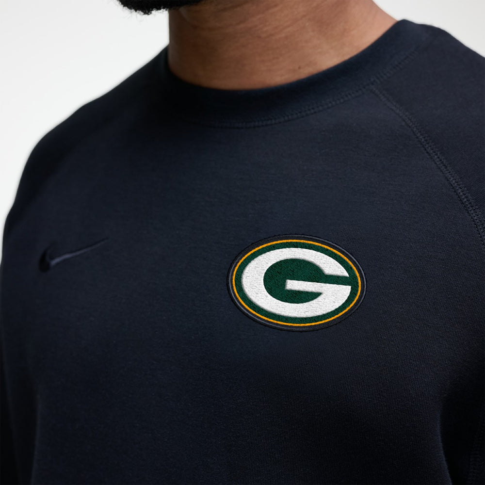 Green Bay Packers Tech Fleece Raglan Sweatshirt Black - Nike