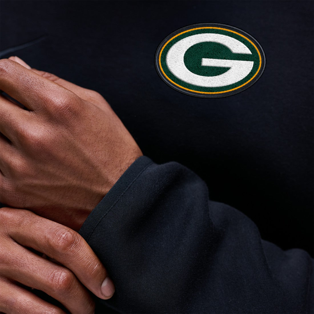 Green Bay Packers Tech Fleece Raglan Sweatshirt Black - Nike