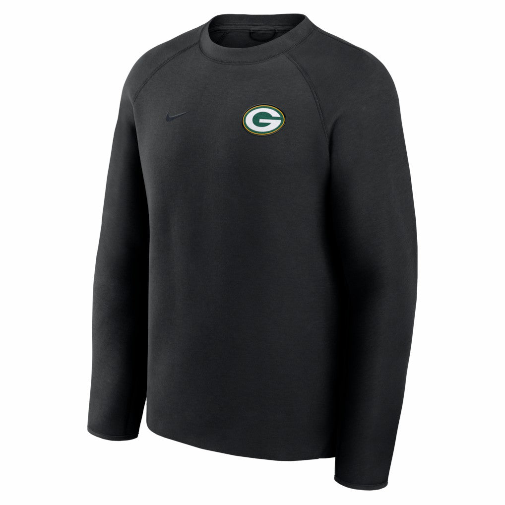 Green Bay Packers Tech Fleece Raglan Sweatshirt Black - Nike