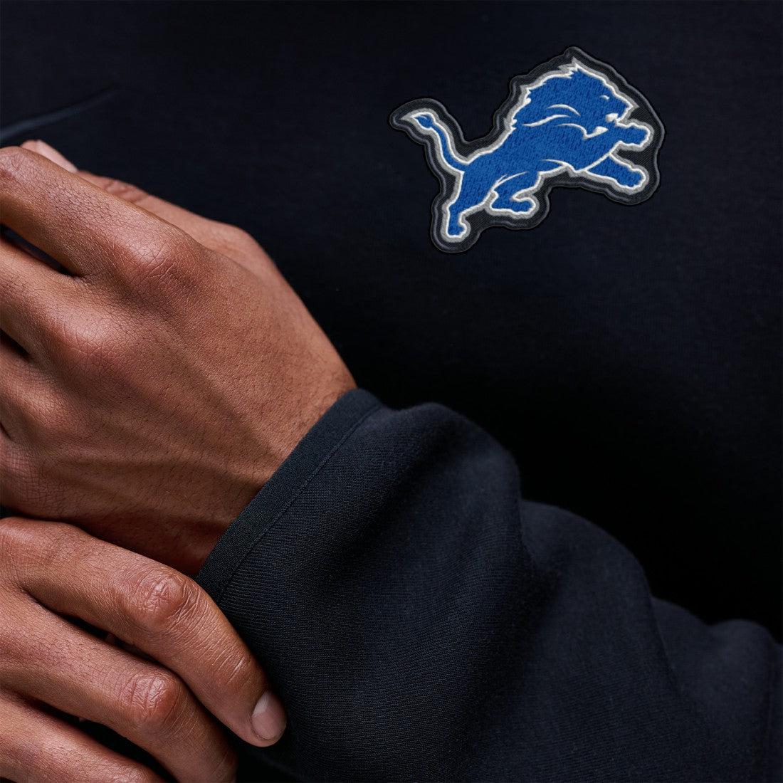 Detroit Lions Tech Fleece Raglan Sweatshirt Black - Nike