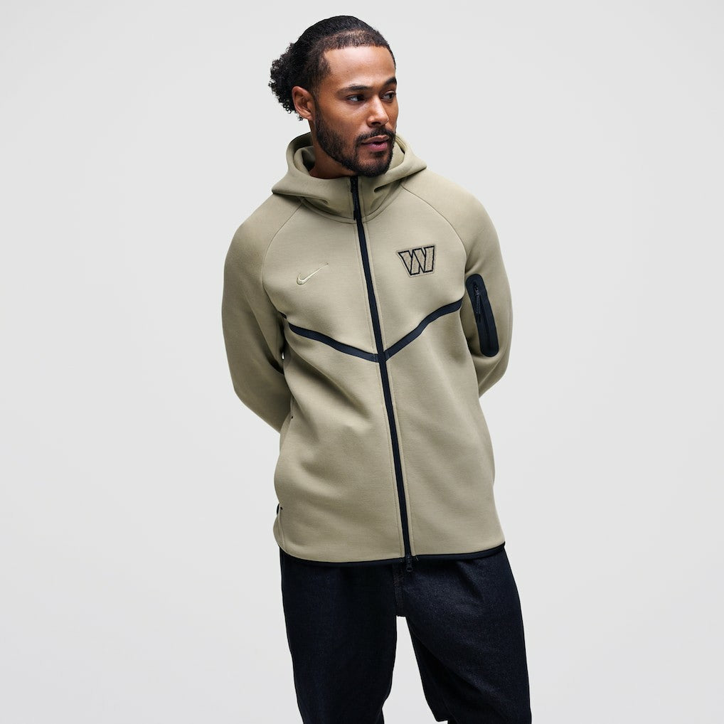 Washington Commanders Tech Fleece Raglan Full-Zip Windrunner Hoodie Olive - Nike