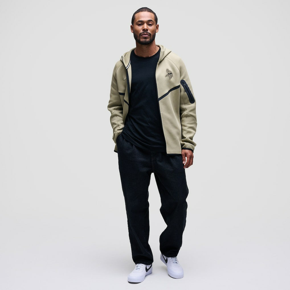 Minnesota Vikings Tech Fleece Raglan Full-Zip Windrunner Hoodie Olive - Nike