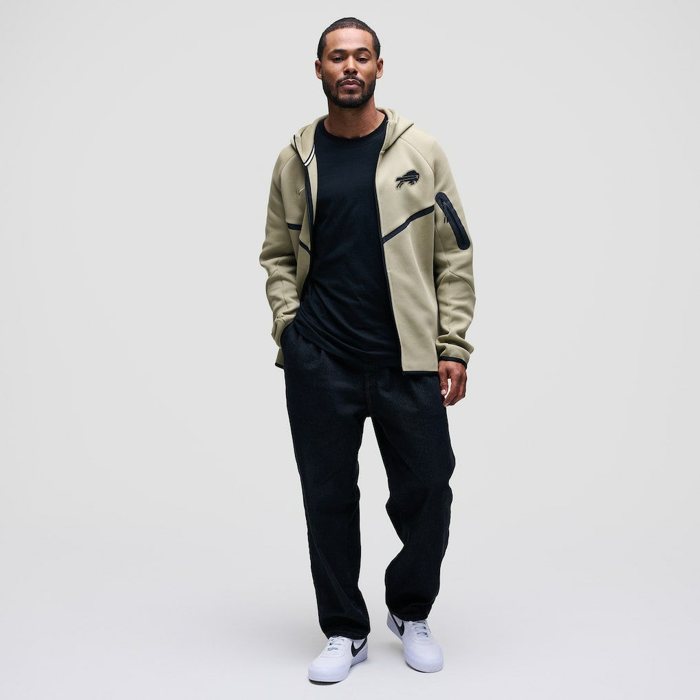Buffalo Bills Tech Fleece Raglan Full-Zip Windrunner Hoodie Olive - Nike