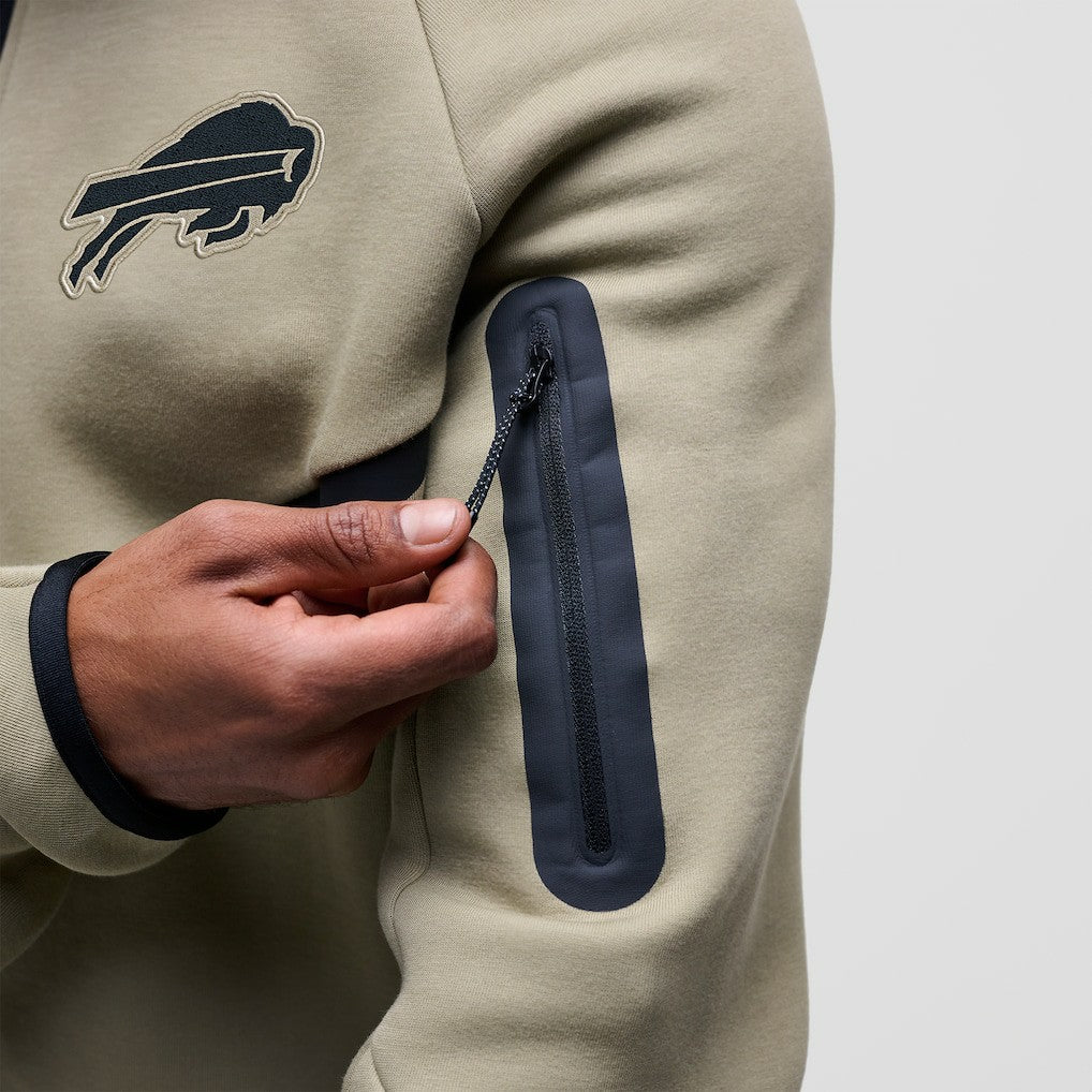 Buffalo Bills Tech Fleece Raglan Full-Zip Windrunner Hoodie Olive - Nike