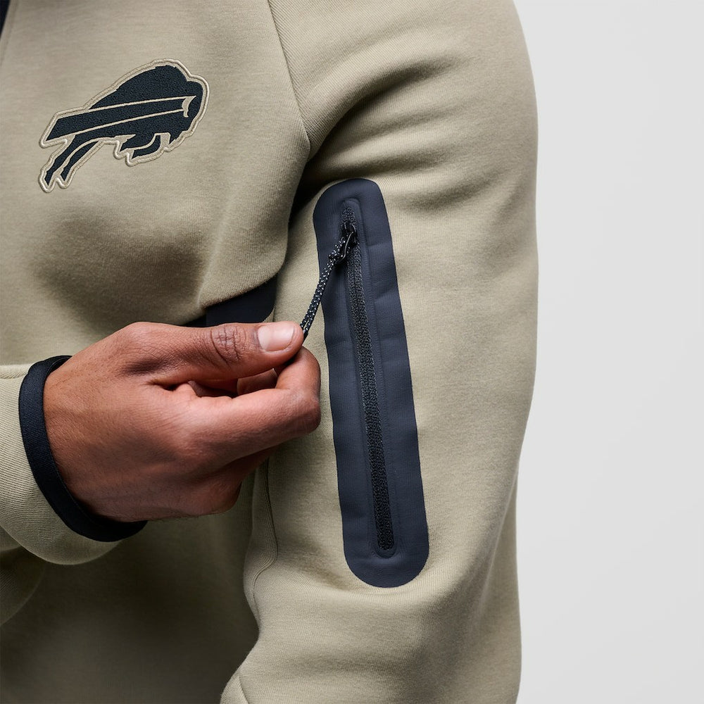 Buffalo Bills Tech Fleece Raglan Full-Zip Windrunner Hoodie Olive - Nike