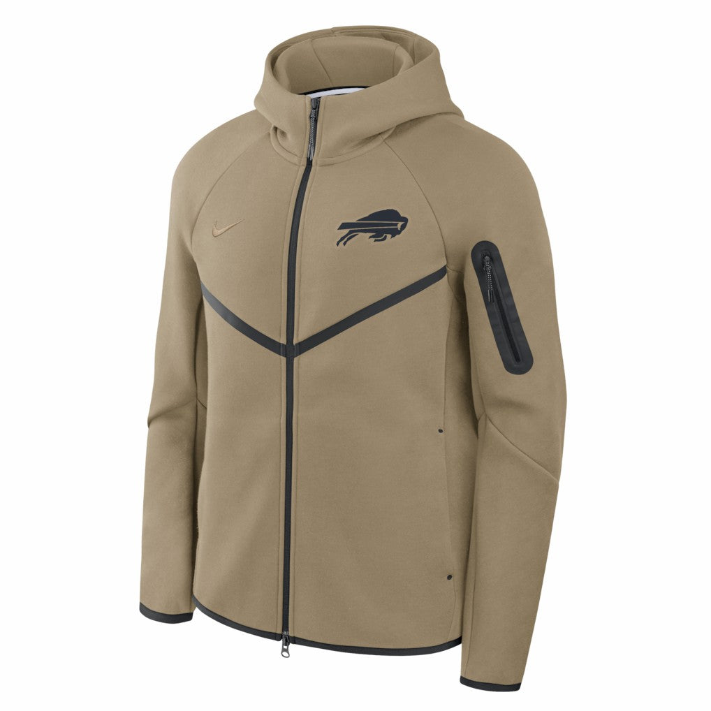Buffalo Bills Tech Fleece Raglan Full-Zip Windrunner Hoodie Olive - Nike