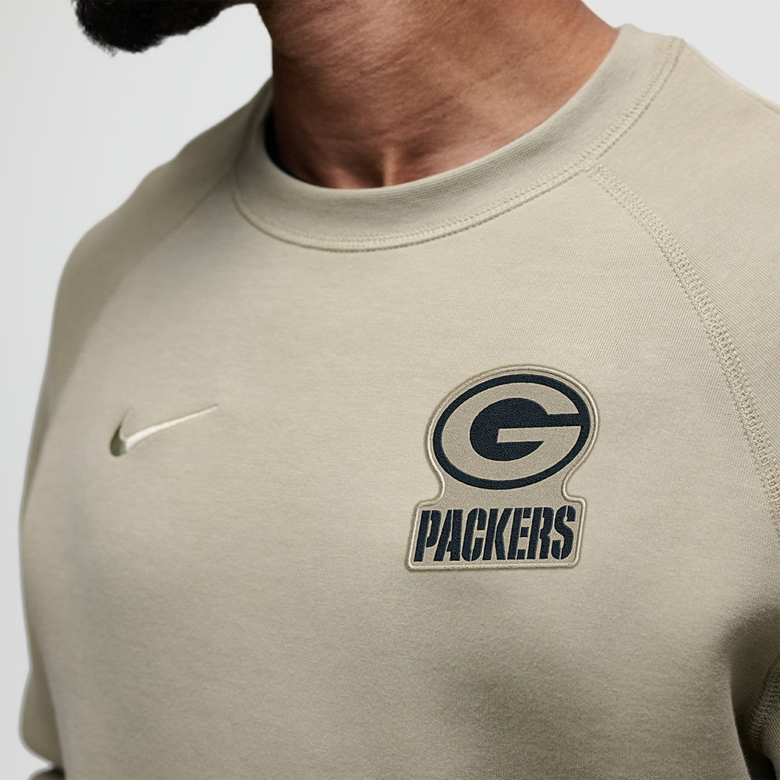 Green Bay Packers Tech Fleece Raglan Sweatshirt Olive - Nike