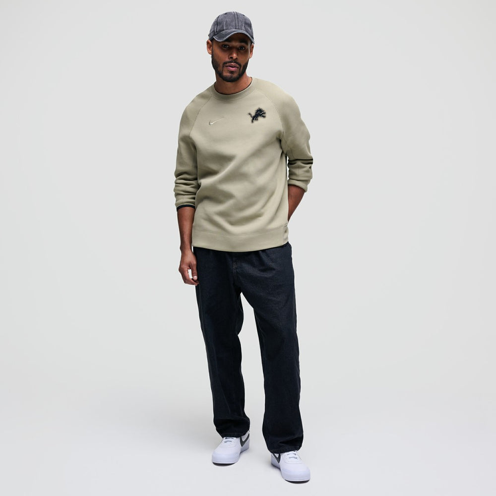 Detroit Lions Tech Fleece Raglan Sweatshirt Olive - Nike
