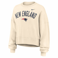New England Patriots Women's Oversized High Hip Legacy Arch Phoenix Fleece Sweatshirt Natural - Nike