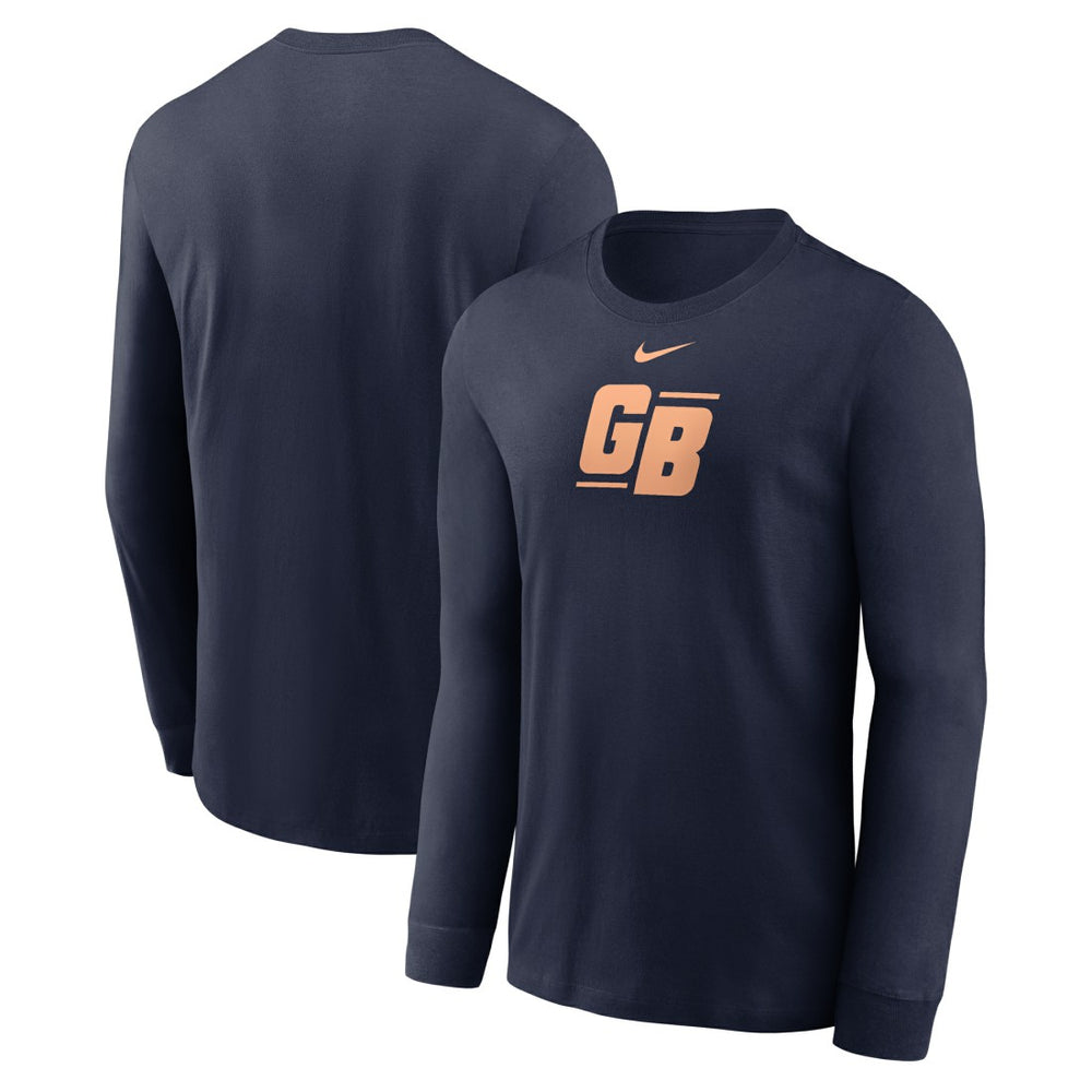 Green Bay Packers Essential Long-Sleeve T-Shirt Navy - Nike