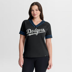 Los Angeles Dodgers Fanatics Women's Diva Race Ahead Raglan V-Neck T-Shirt Sale