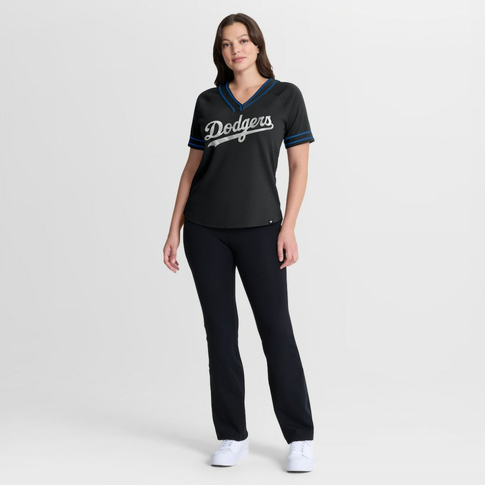 Los Angeles Dodgers Fanatics Women's Diva Race Ahead Raglan V-Neck T-Shirt Sale