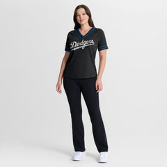 Los Angeles Dodgers Fanatics Women's Diva Race Ahead Raglan V-Neck T-Shirt Sale
