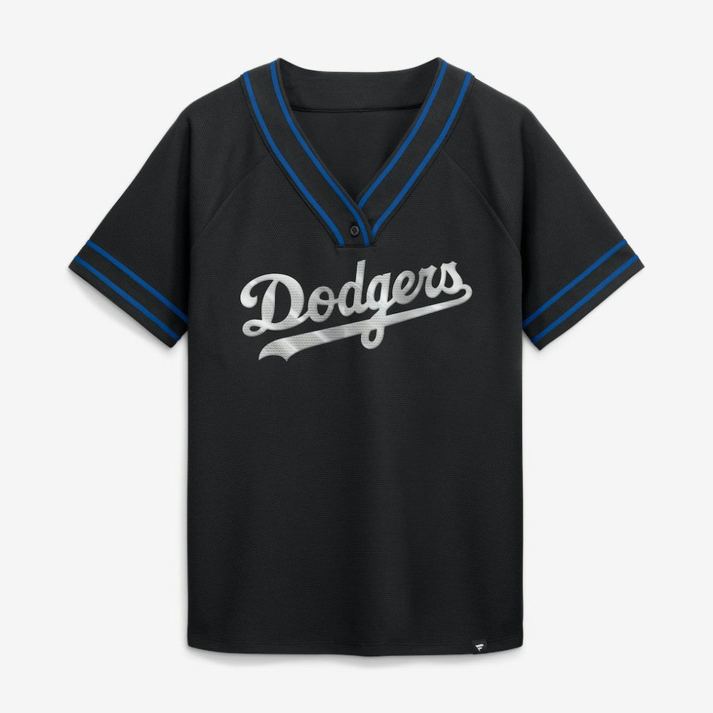 Los Angeles Dodgers Fanatics Women's Diva Race Ahead Raglan V-Neck T-Shirt Sale
