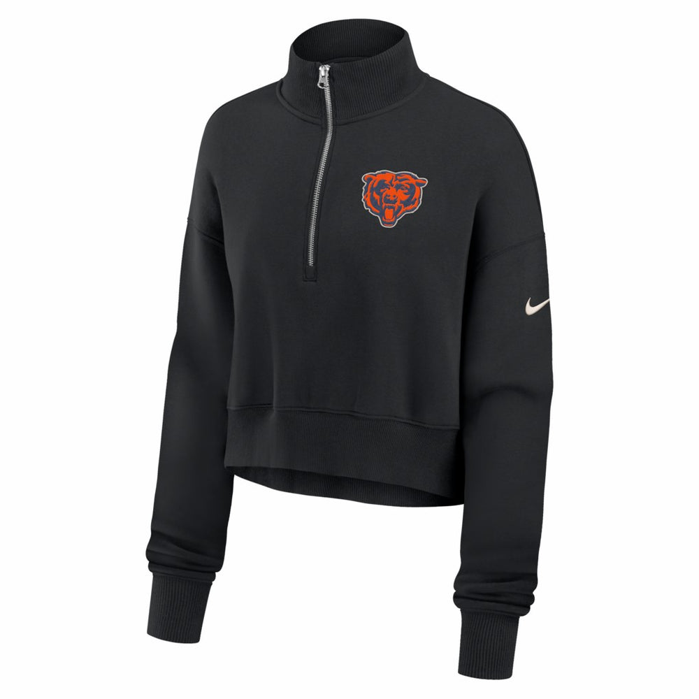 Chicago Bears Women's Legacy Phoenix Fleece Cropped Half-Zip Sweatshirt Black - Nike