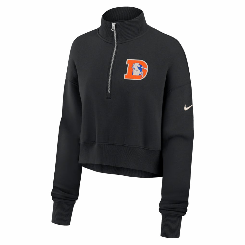 Denver Broncos Women's Legacy Phoenix Fleece Cropped Half-Zip Sweatshirt Black - Nike