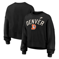 Denver Broncos Women's Oversized High Hip Legacy Arch Phoenix Fleece Sweatshirt Black - Nike