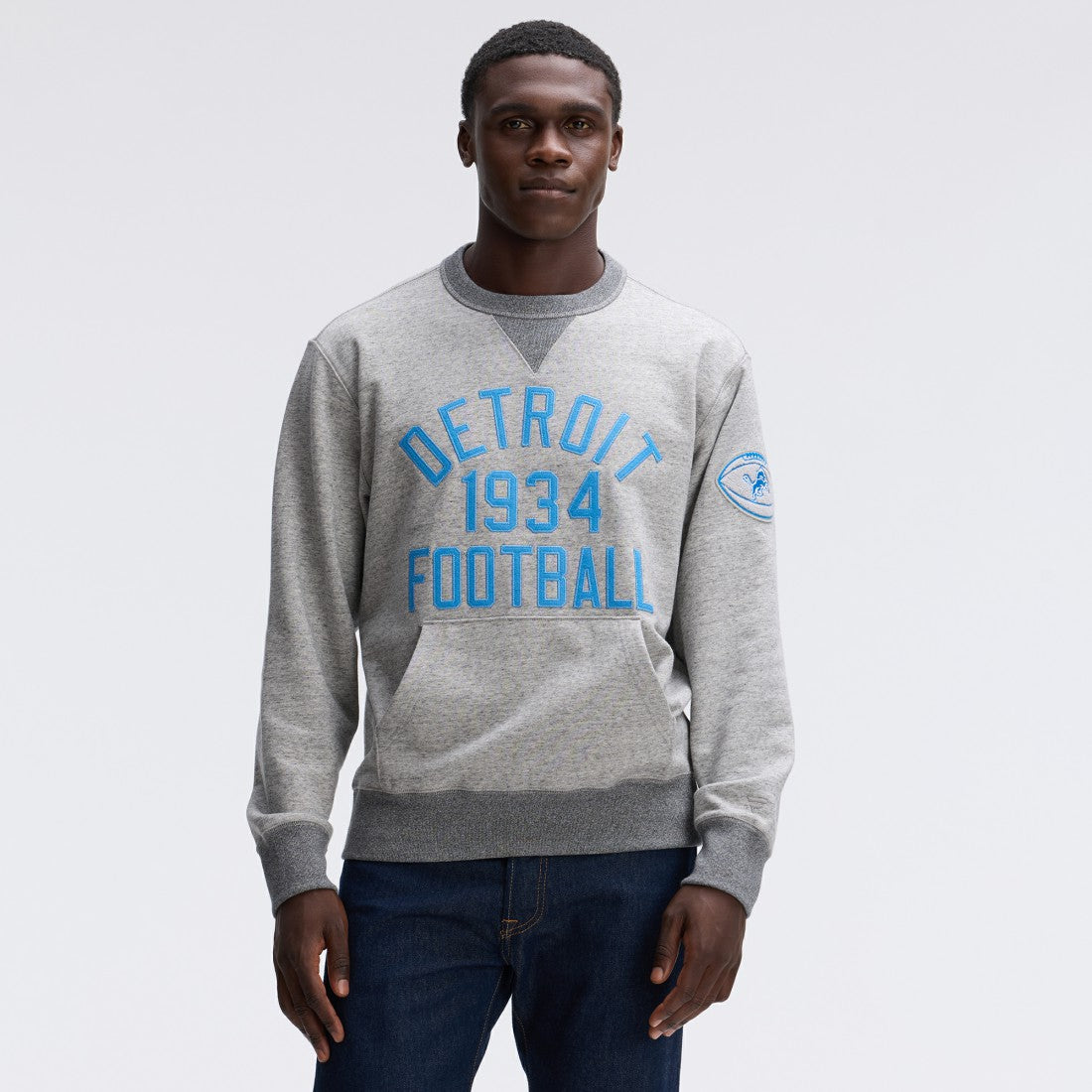 Detroit Lions IconicFleece Pocket Sweatshirt Heather Gray - Fanatics