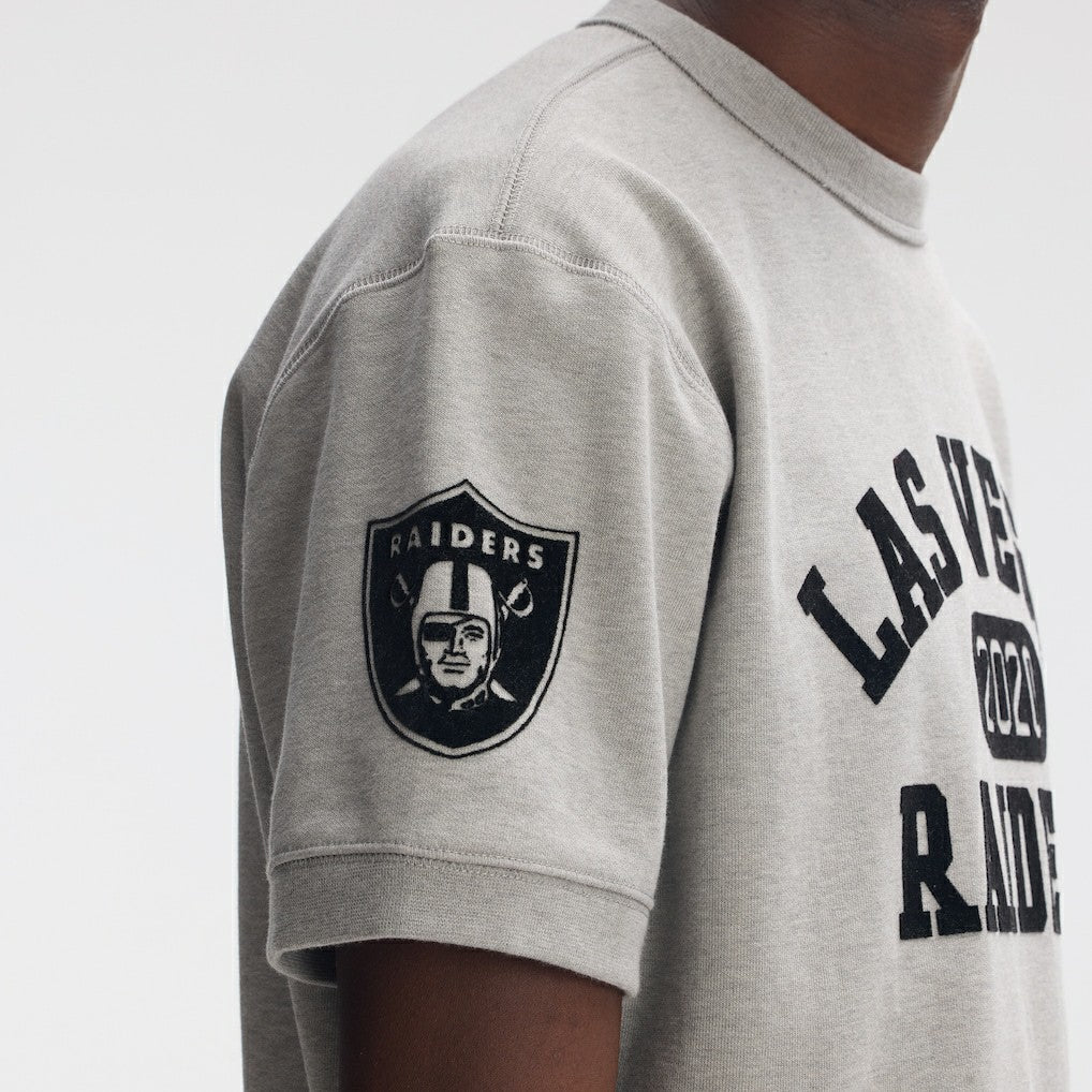 Las Vegas Raiders IconicFleece Short Sleeve Sweatshirt Heather Gray - Fanatics