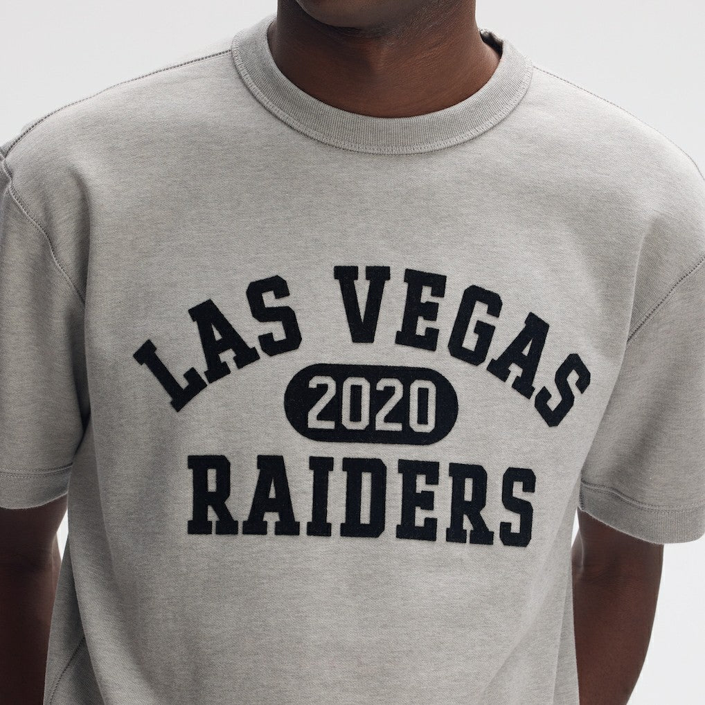 Las Vegas Raiders IconicFleece Short Sleeve Sweatshirt Heather Gray - Fanatics