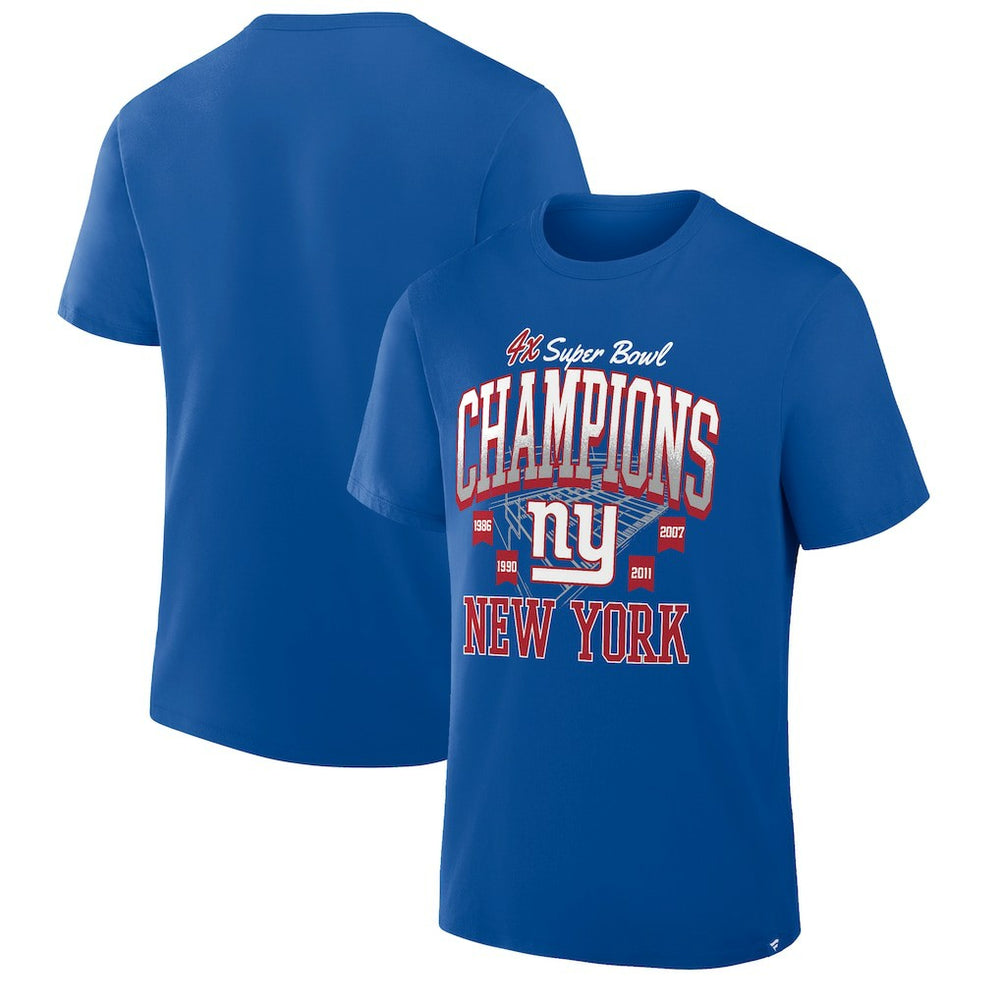 New York Giants 4x Super Bowl Champions T-Shirt Royal - Fanatics