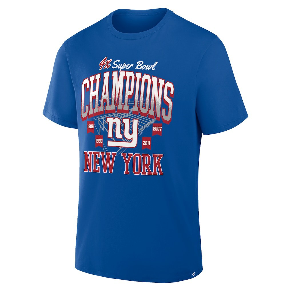 New York Giants 4x Super Bowl Champions T-Shirt Royal - Fanatics