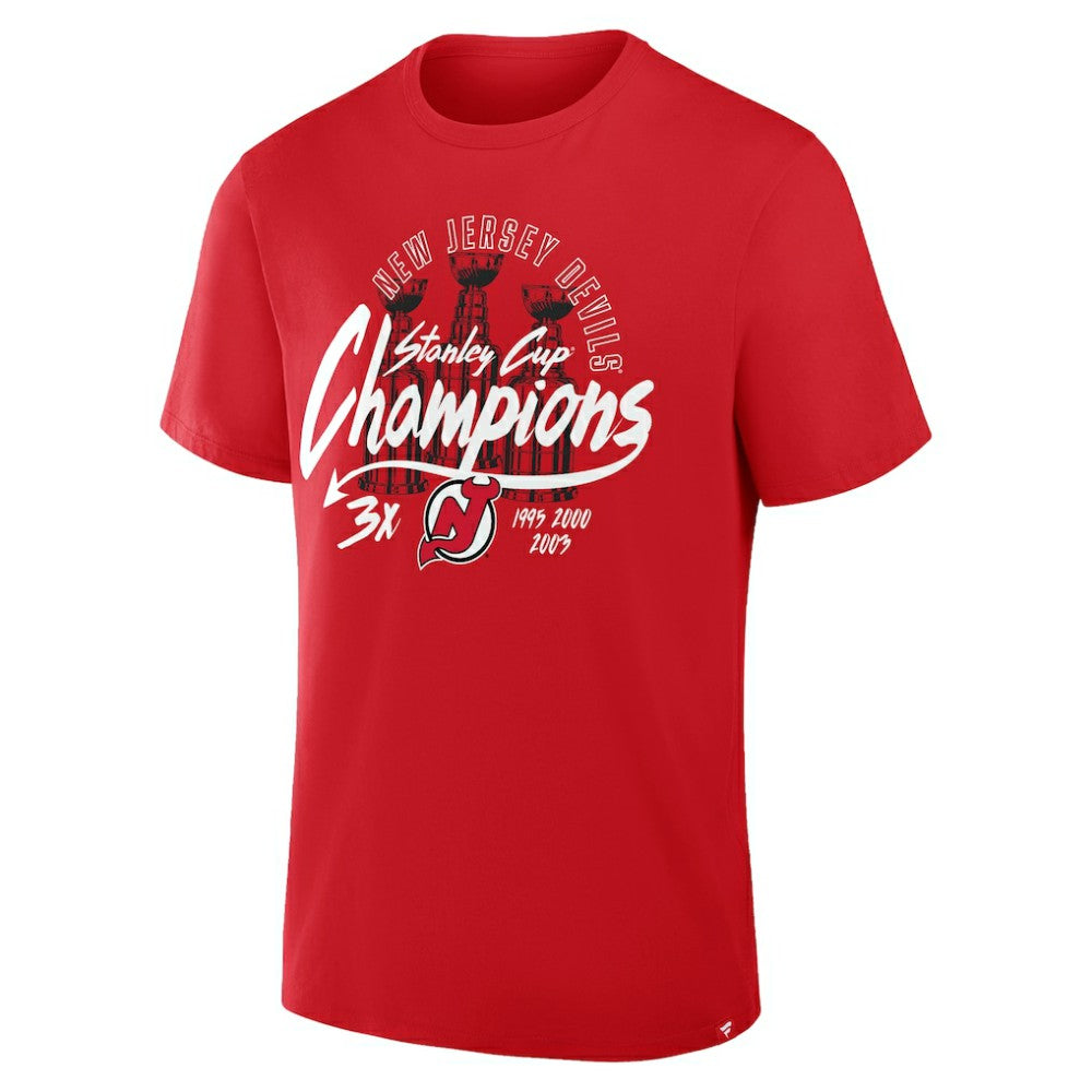 New Jersey Devils - Fanatics 3x Stanley Cup Champions T-Shirt Red