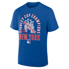 New York Rangers Fanatics 4x Stanley Cup Champions T-Shirt Blue