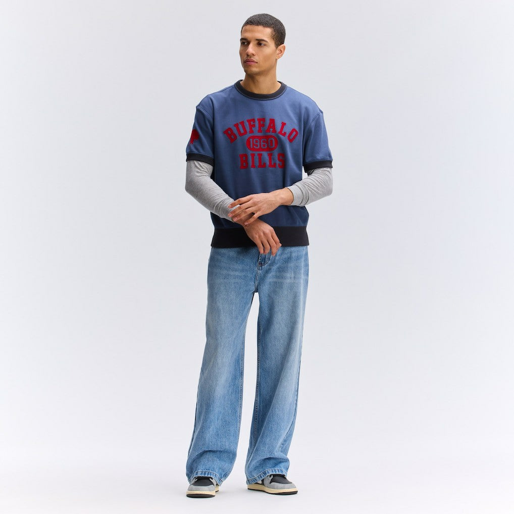 Buffalo Bills IconicFleece Short Sleeve Sweatshirt Royal - Fanatics