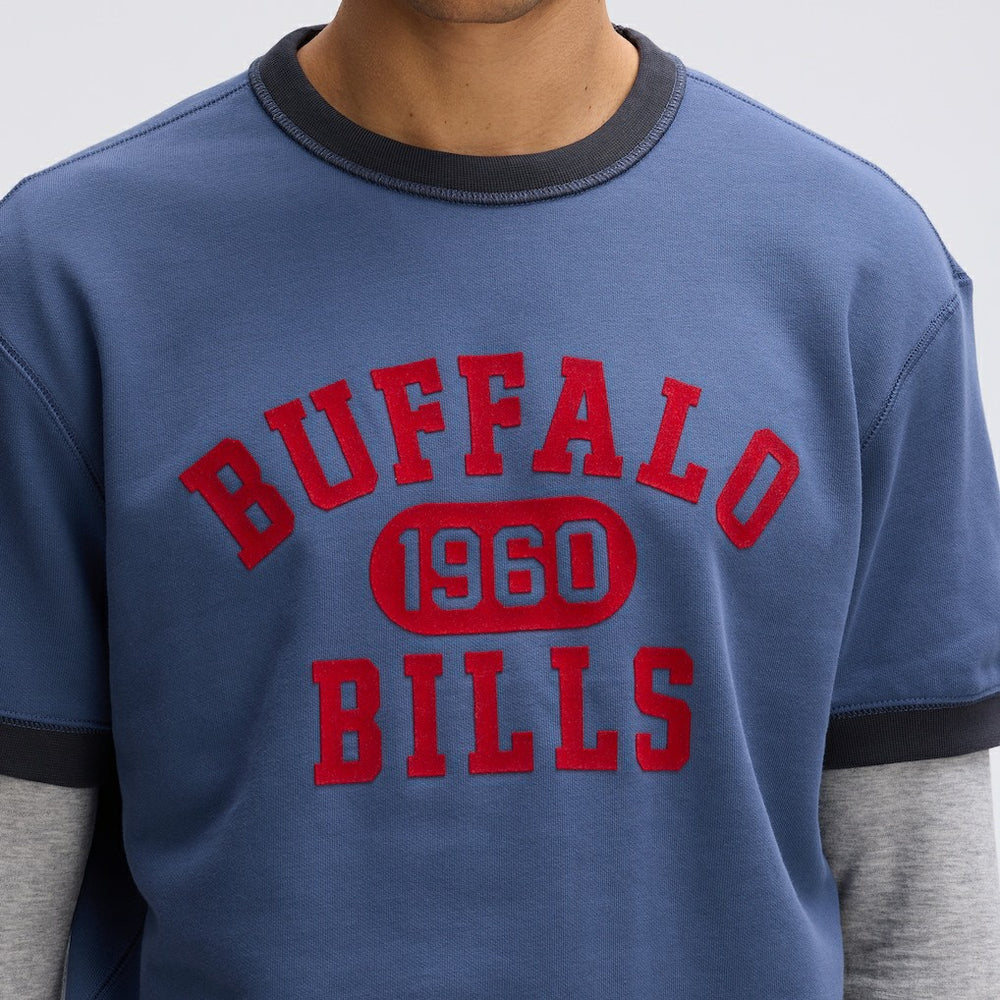 Buffalo Bills IconicFleece Short Sleeve Sweatshirt Royal - Fanatics
