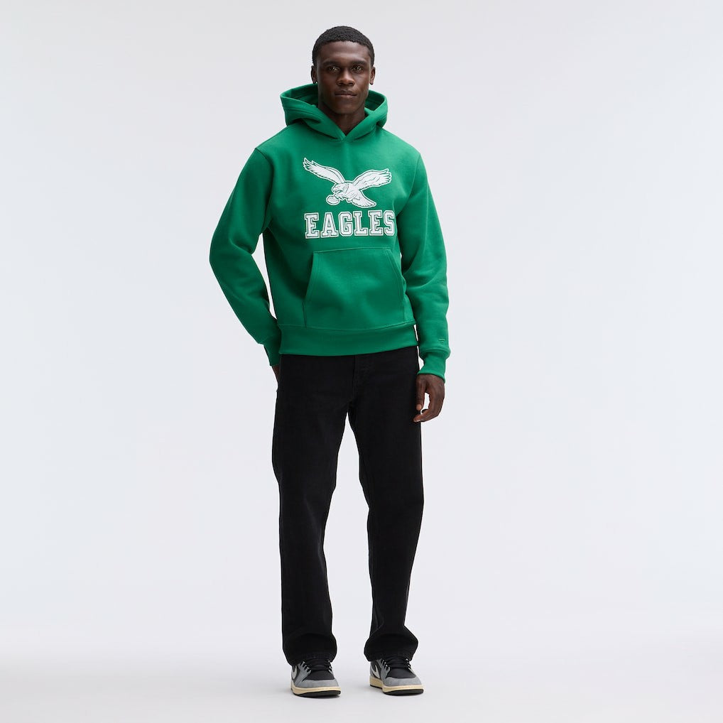 Philadelphia Eagles IconicFleece Flocked Hoodie Kelly Green - Fanatics