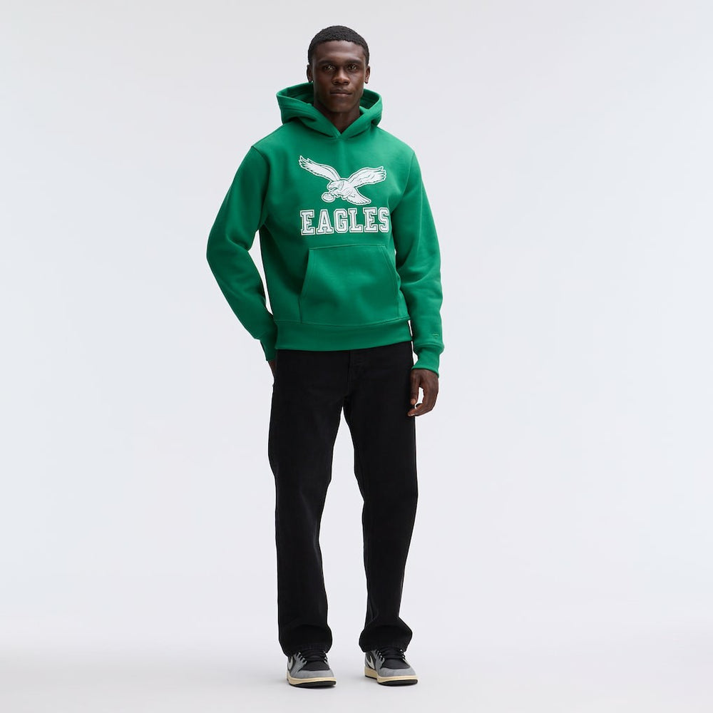 Philadelphia Eagles IconicFleece Flocked Hoodie Kelly Green - Fanatics