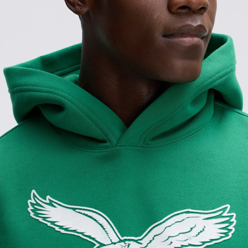 Philadelphia Eagles IconicFleece Flocked Hoodie Kelly Green - Fanatics