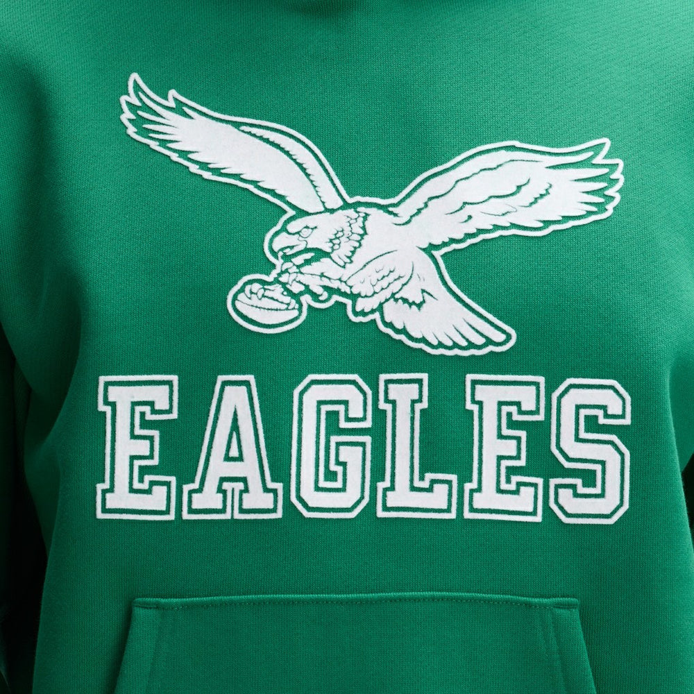 Philadelphia Eagles IconicFleece Flocked Hoodie Kelly Green - Fanatics