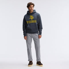 Minnesota Vikings IconicFleece Flocked Hoodie Charcoal - Fanatics