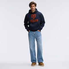 Chicago Bears IconicFleece Flocked Hoodie Navy - Fanatics