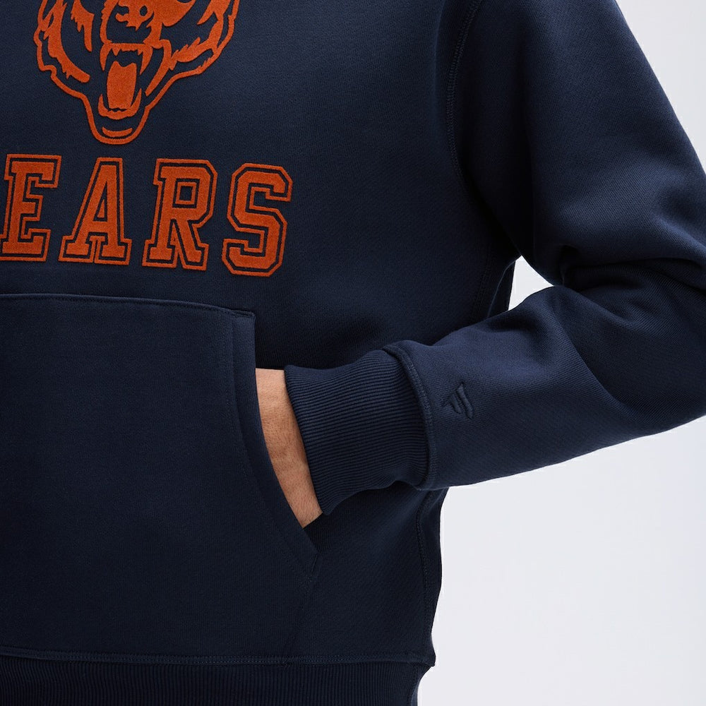 Chicago Bears IconicFleece Flocked Hoodie Navy - Fanatics