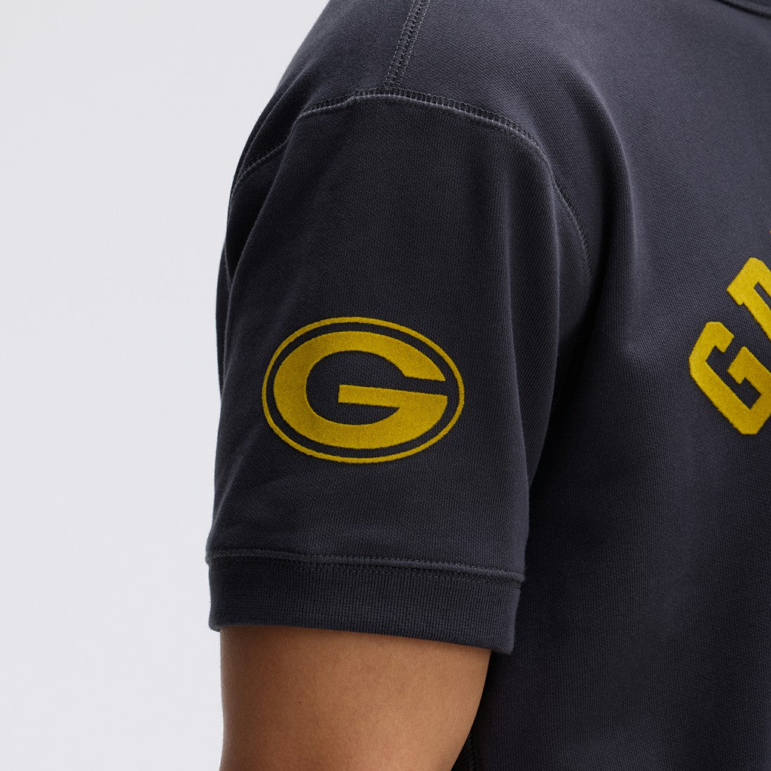Green Bay Packers IconicFleece Short Sleeve Sweatshirt Black - Fanatics