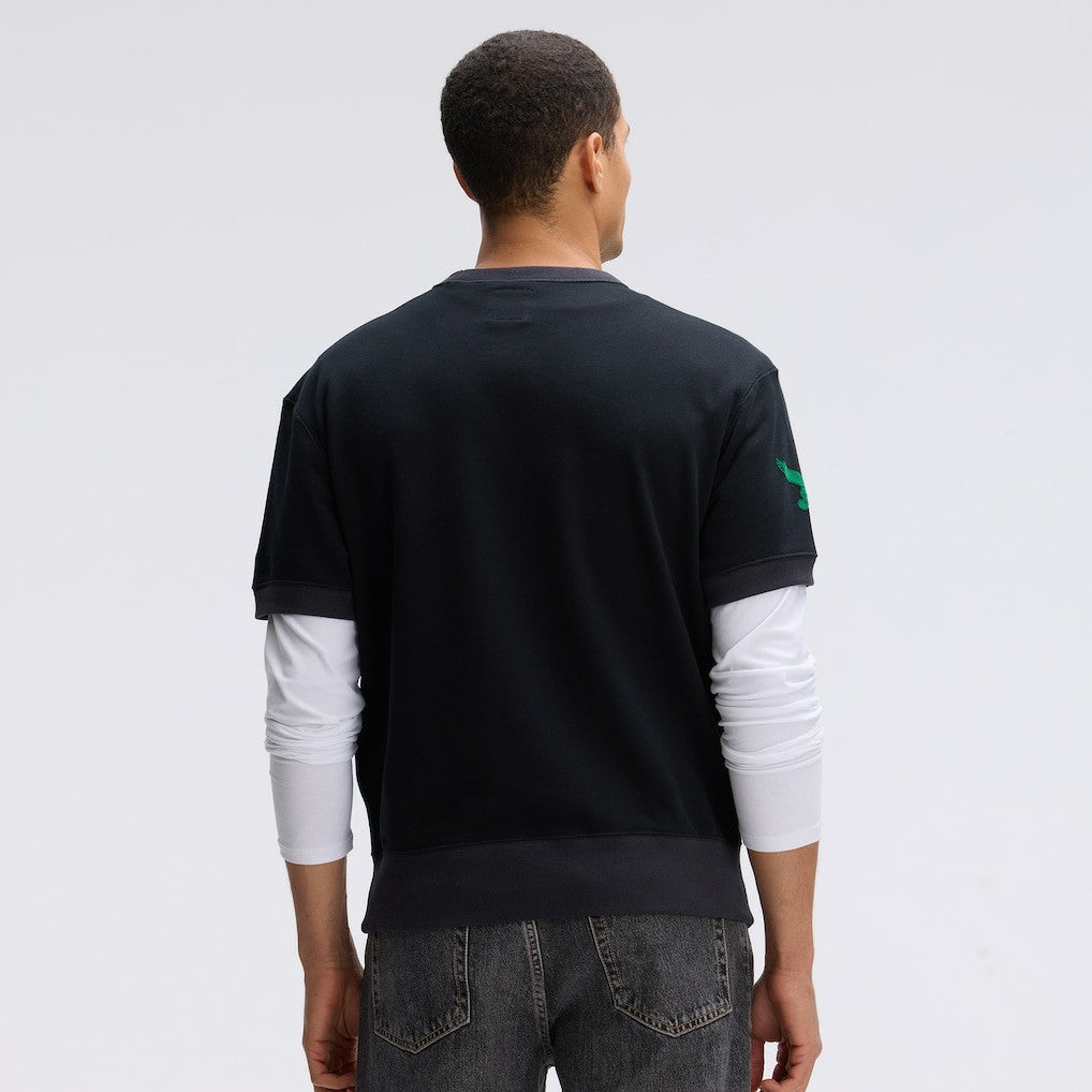 Philadelphia Eagles IconicFleece Short Sleeve Sweatshirt Black - Fanatics