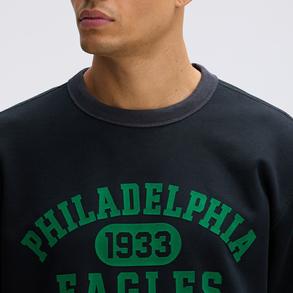Philadelphia Eagles IconicFleece Short Sleeve Sweatshirt Black - Fanatics
