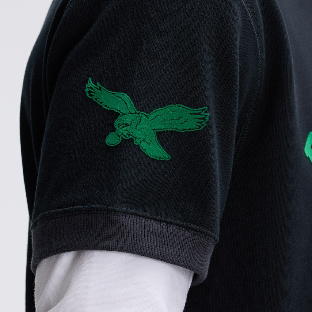 Philadelphia Eagles IconicFleece Short Sleeve Sweatshirt Black - Fanatics