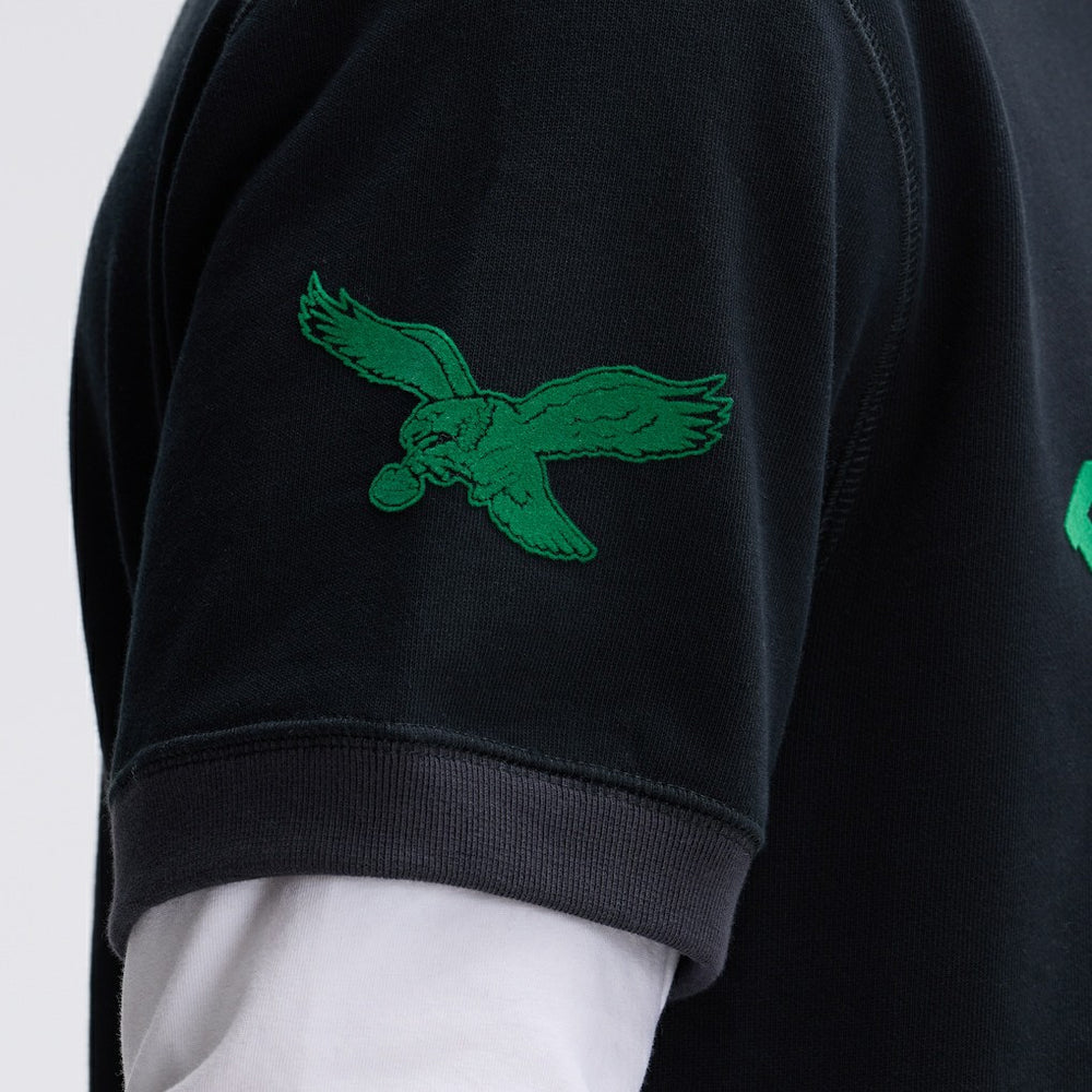 Philadelphia Eagles IconicFleece Short Sleeve Sweatshirt Black - Fanatics