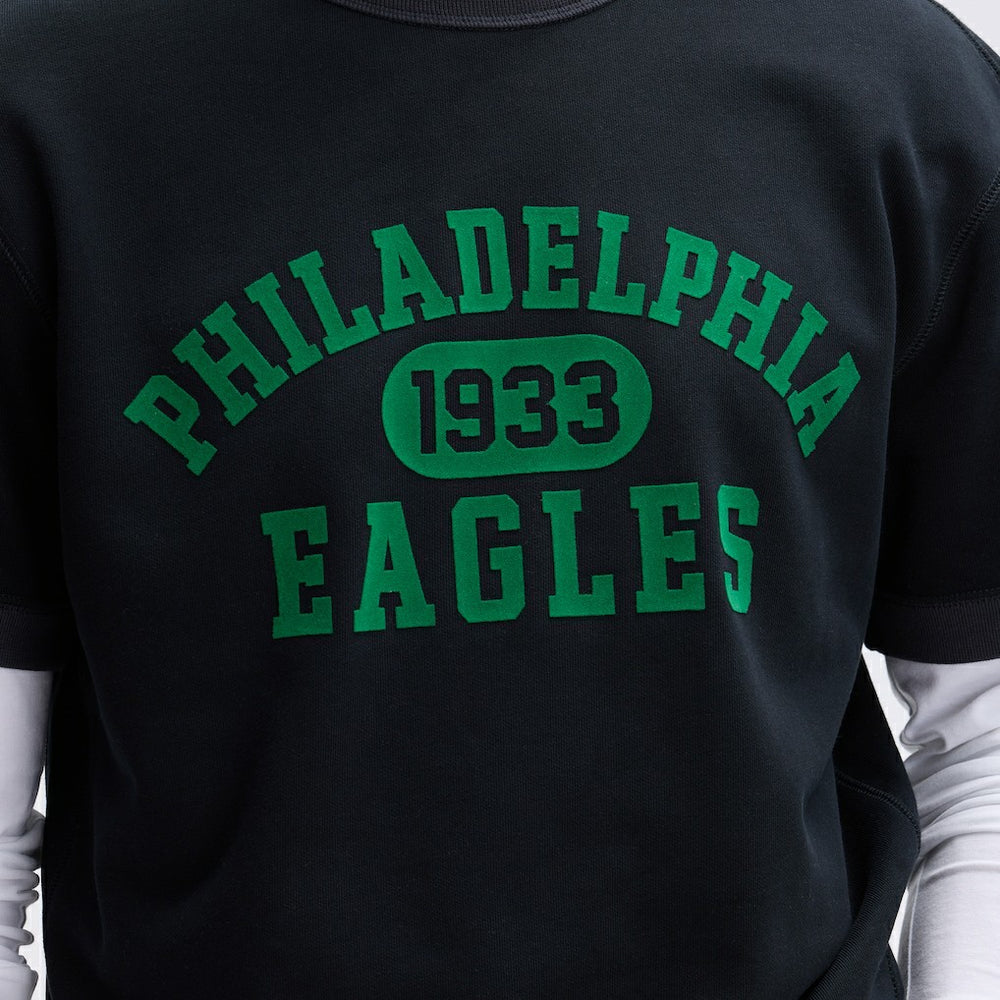 Philadelphia Eagles IconicFleece Short Sleeve Sweatshirt Black - Fanatics